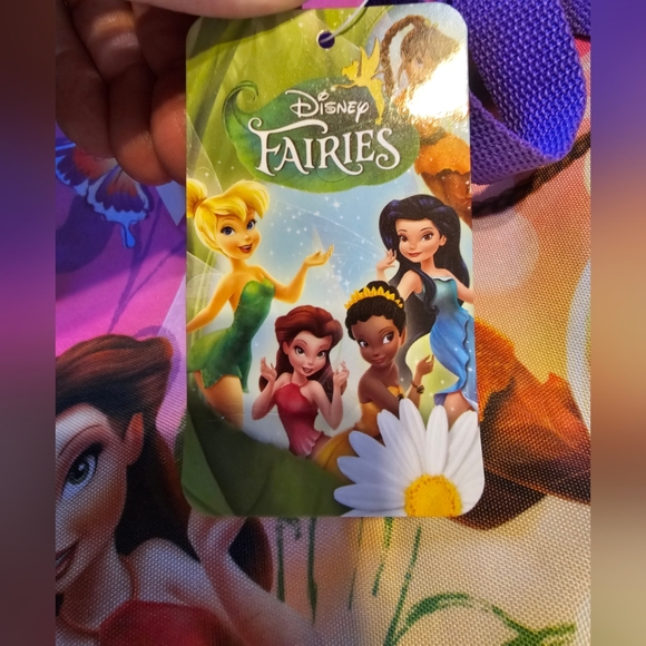 Nwt Disney Fairies Vibrant Nylon Zip Top Tote - Picture 3 of 9